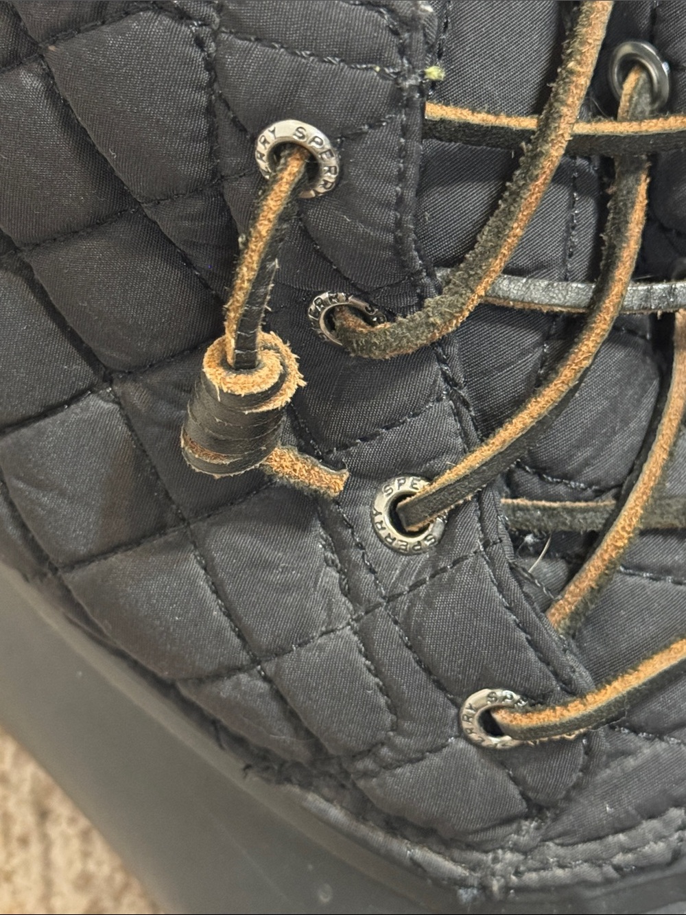 Sperry Saltwater Women’s Size 10 Black Quilted Duck Boots Waterproof - Picture 4 of 8